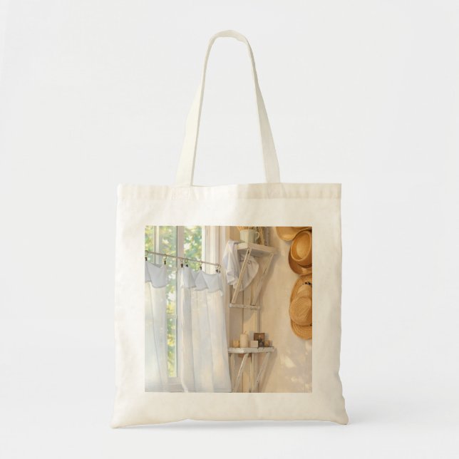 Curtain in the Wind Cozy Tote Bag Tygkasse (Framsidan)