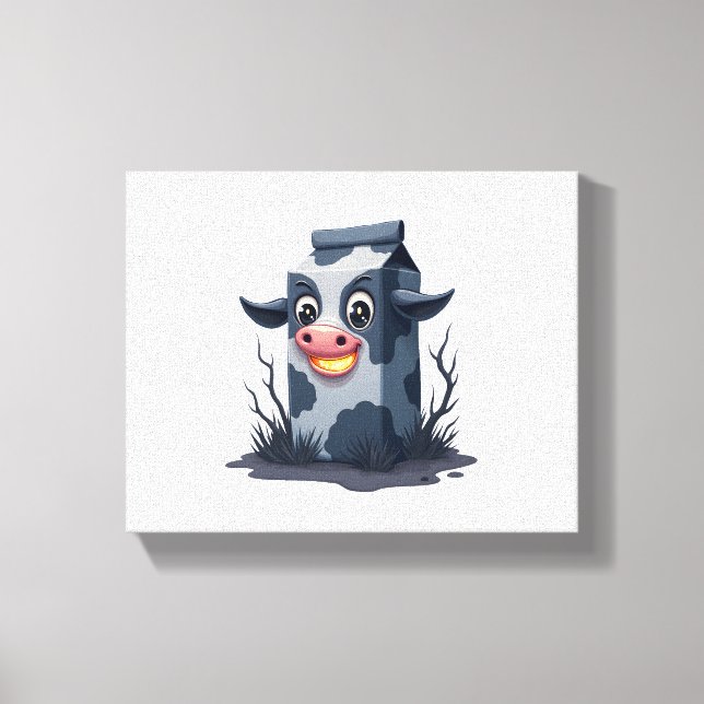 Curted Mjölk Carton Cow Canvastryck (Framsida)
