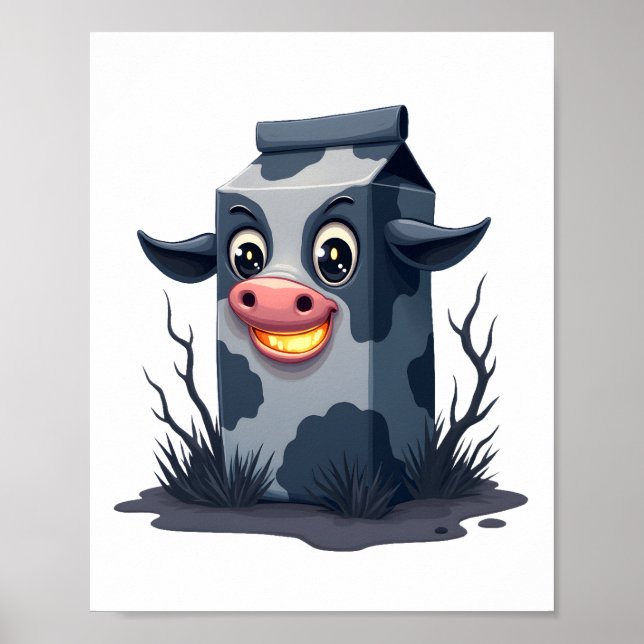 Curted Mjölk Carton Cow Poster (Framsidan)