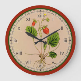 Curtis Botanical Strawberry Wall Clock in 3 Stilar Stor Klocka