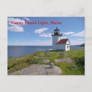 Curtis Island Light, Maine Postcard Vykort