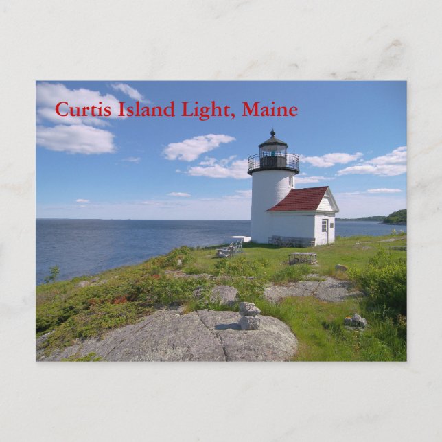 Curtis Island Light, Maine Postcard Vykort (Framsida)