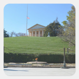 Curtis-Lee Mansion & JFK Flame Fyrkantigt Klistermärke