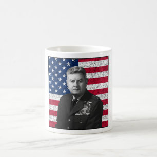 Curtis Lemay och amerikanska flaggan Kaffemugg