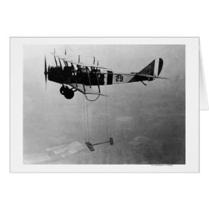 Curtiss JN-4 Jenny flygplan med modellerar vingen Hälsningskort