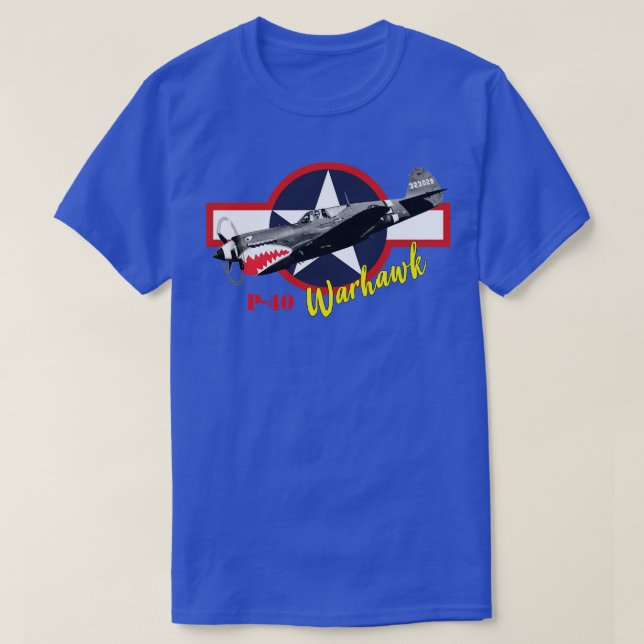 Curtiss P40 Warhawk WorldII-kombattant T Shirt (Design framsida)