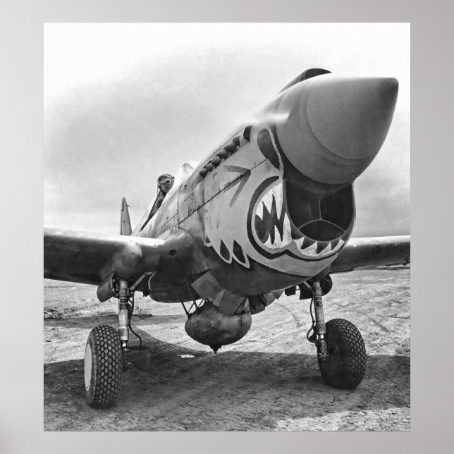 CURTISS P-40 WARHAWK FLYING TIGERS - 1942 POSTER (Framsidan)