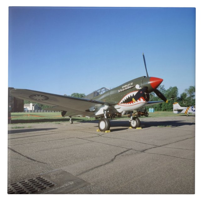 Curtiss P-40 Warhawk, på Minnesota CAF Air Show Kakelplatta (Framsidan)