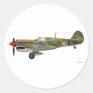 Curtiss P-40 Warhawk Runt Klistermärke