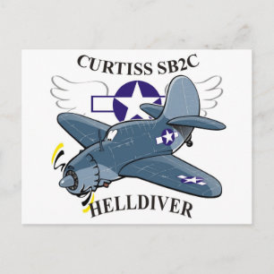 curtiss sb2c helldiver vykort