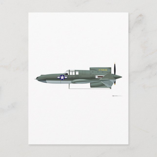 Curtiss XP-55 Ascender Vykort (Framsida)