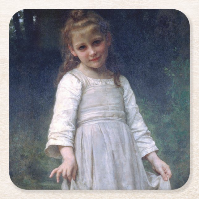 Curtsey, Bouguereau Underlägg Papper Kvadrat (Framsidan)