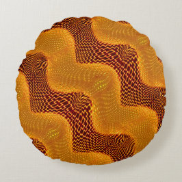 Curva laranja e pontos dourados sobre fundo marrom rund kudde