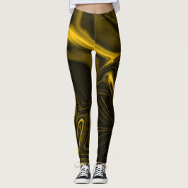 Curvas amarelas ou dourados em imagem marrom. leggings