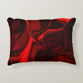 Curvas vermelhas claro e escuro em fundo escuro. prydnadskudde