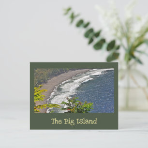 "CURVED BLACK SAND BEACH UNDER WAIPI'O VALLEY LOOK VYKORT