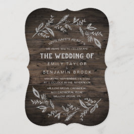 Curved Grenar | Trä Bröllop Inbjudningar