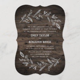 Curved Grenar | Trä Formell Bröllop Inbjudningar