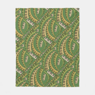 Curved Piano Nycklar Fleece Blanket