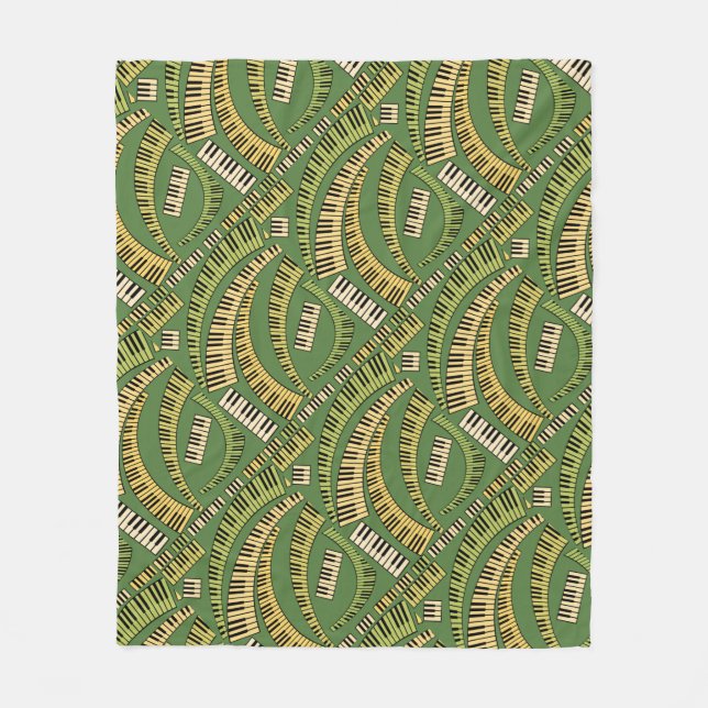 Curved Piano Nycklar Fleece Blanket (Framsidan)