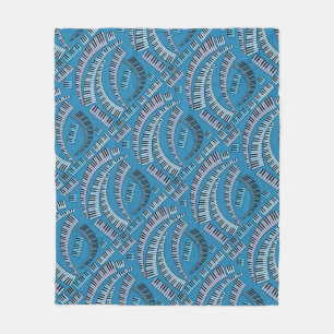 Curved Piano Nycklar Fleece Blanket