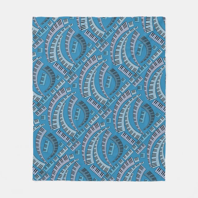 Curved Piano Nycklar Fleece Blanket (Framsidan)