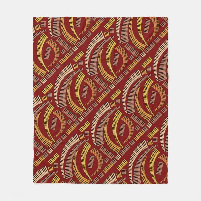 Curved Piano Nycklar Fleece Blanket (Framsidan)