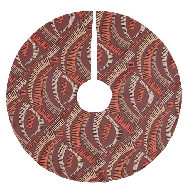 Curved Piano Nycklar Julgransmatta Borstad Polyester (Framsidan)