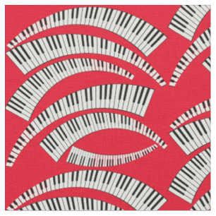 Curved Piano Nycklar Mönster Tyg