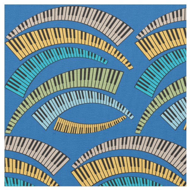 Curved Piano Nycklar Mönster Tyg (Närbild)
