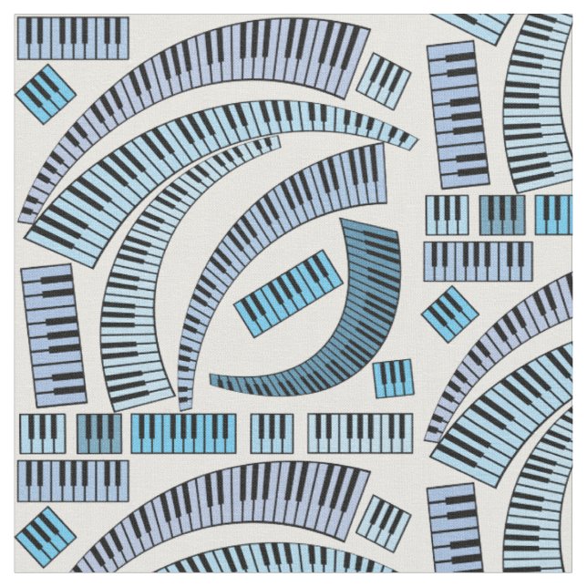 Curved Piano Nycklar Mönster Tyg (Närbild)