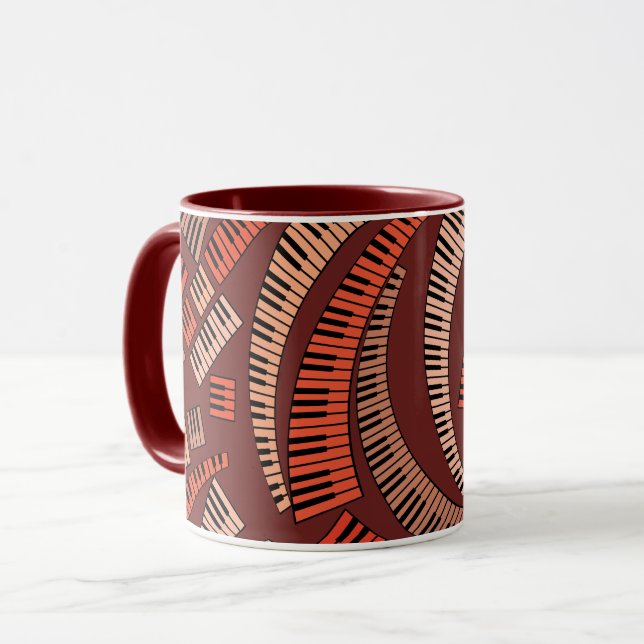 Curved Piano Nycklar Mugg (Framsida vänster)