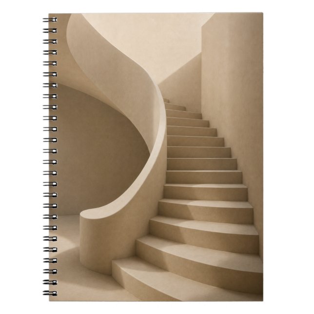 Curved Staircase Minimalist Beige Notebook Anteckningsbok (Framsidan)