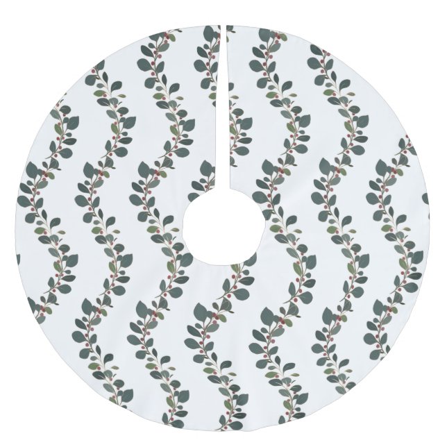 Curving Löv and Berries spray jul Helgdag Julgransmatta Borstad Polyester (Framsidan)