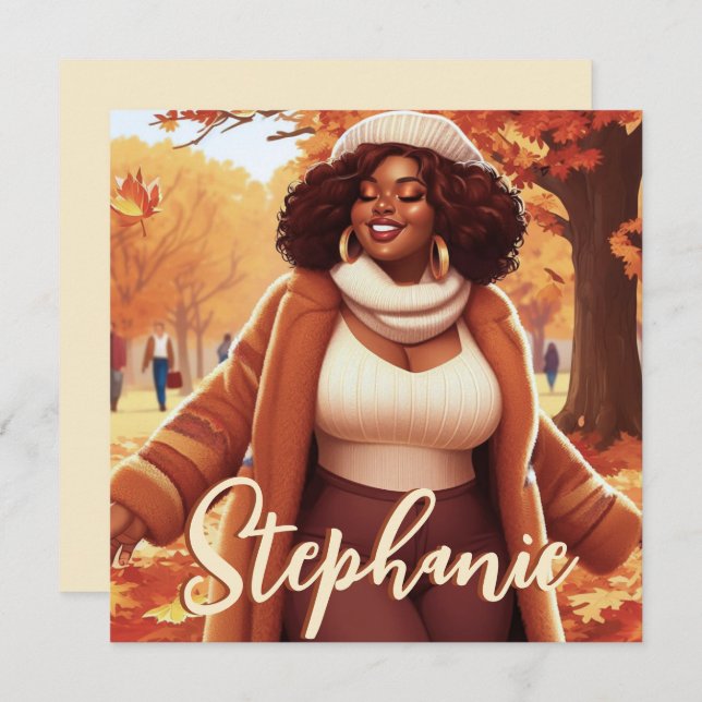 Curvy Black Woman Fall Bliss Thanksgiving (Fram/baksida)