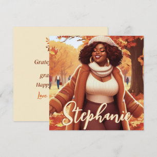 Curvy Black Woman Fall Bliss Thanksgiving