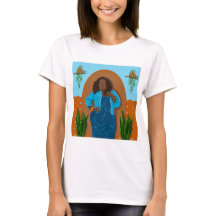 Curvy, Black Woman, Houseplant, Orange & Blue