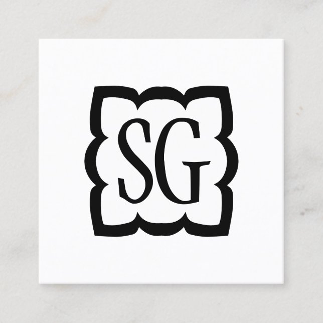 Curvy Box 03 - Initialer Fyrkantigt Visitkort (Framsida)