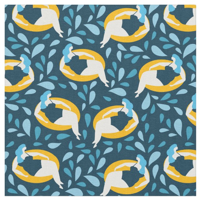 Curvy Girl Swimming Fabric Tyg (Närbild)