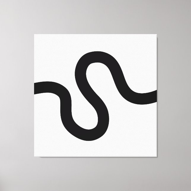 Curvy Line 02 - Black on White Canvastryck (Framsida)