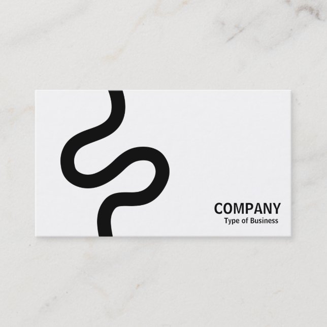 Curvy Line 02 - Black on White Visitkort (Framsida)