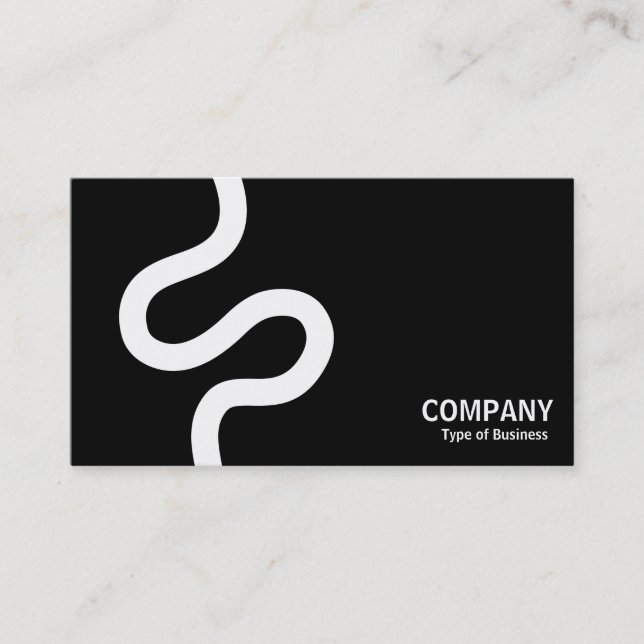 Curvy Line 02 - White on Black Visitkort (Framsida)