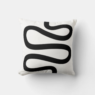 Curvy Line - Svartvit Kudde