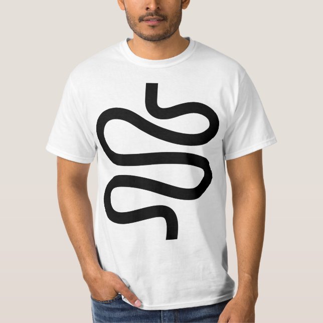 Curvy Line - Svartvit T Shirt (Framsida)