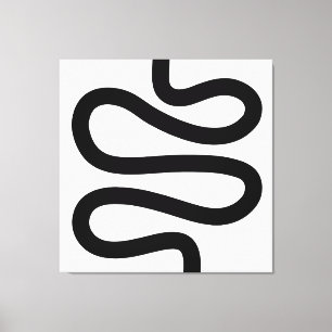 Curvy Line - svartvitt Canvastryck