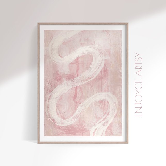Curvy lush rosa abstrakt feminine wall art poster (Skapare uppladdad)