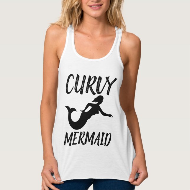 CURVY MERMAID Dam T-Shirtsar Linne Med Racerback (Framsida)