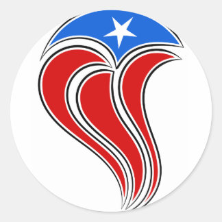 Curvy Puerto Rico Flagga Design Runt Klistermärke
