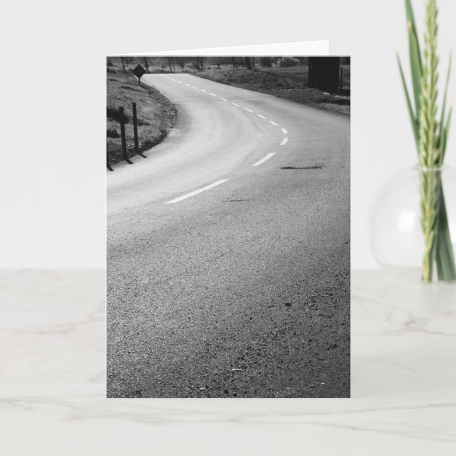 Curvy Road Greeting Card,Note Card Kort (Framsida)