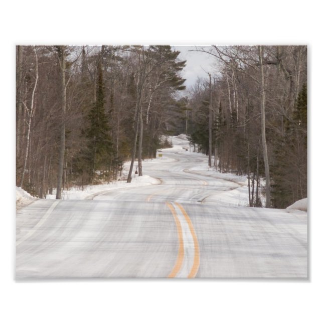 Curvy Road Winding through Door County Fototryck (Framsidan)